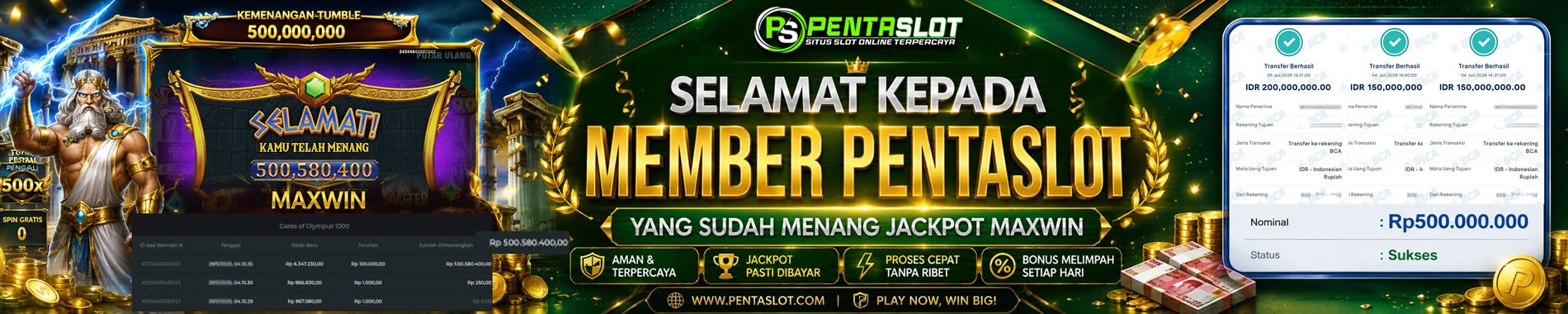 JACKPOT MAXWIN PRAGMATIC 500JT PENTASLOT